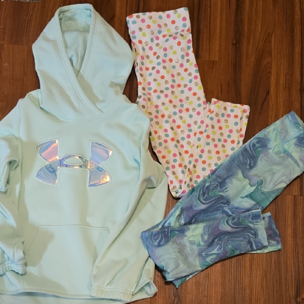 Under Armour Light Blue Hoodie with Patterned Leggings